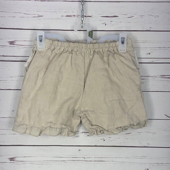 The Oaks Apparel Girls Ruffle Hem Shorts Beige Size‎ 8 Linen Blend - Picture 2 of 7